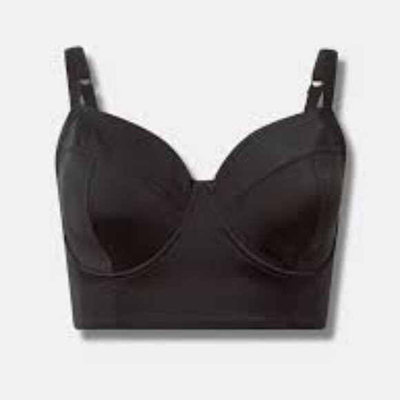 Torrid Black Plus Size Underwire Long Line Bikini Top Size 0 - Picture 1 of 5